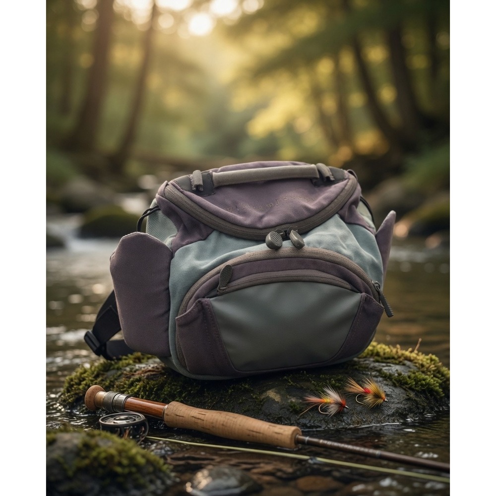 William Joseph Fly Fishing Waist Pack Sage‎ Plum Hip Bag with Tippet Dispenser